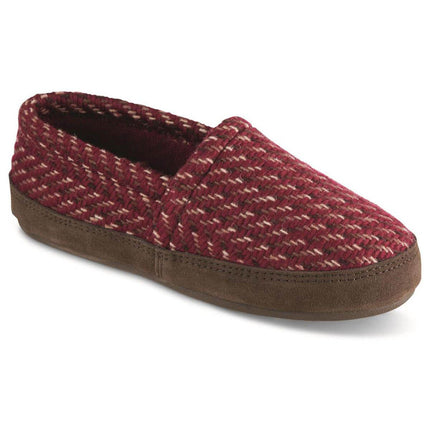 Acorn Women's Moc Slipperss - Memory Foam, Garnet Wovem Tweed, Large | A10080GARWL ,