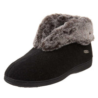 Acorn Women's Slipper - Chinchilla Bootie II Faux Fur, Black | A11043 ,