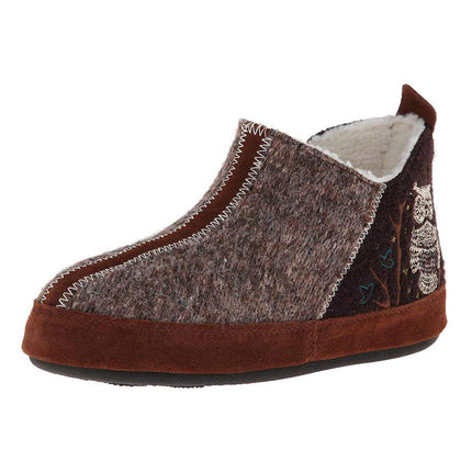 Acorn Women's Slipper - Forest Bootie Chocolate Owl | A10079 ,
