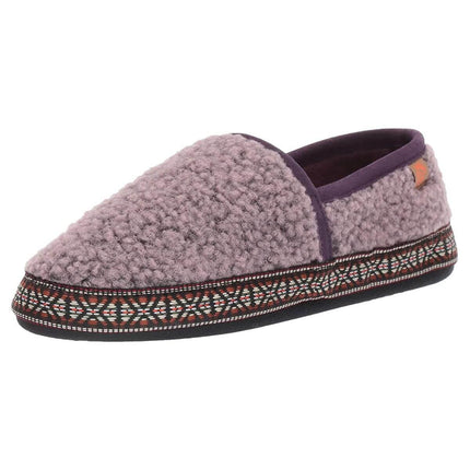 Acorn Women's Slippers - Woven Trim Moccasins, Iris, M | A19011IRSWM ,