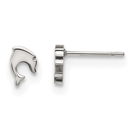 Stainless Steel Polished Dolphin Post Earrings ,
