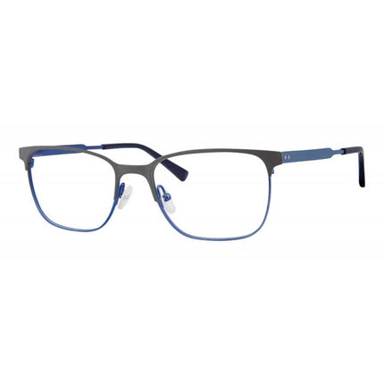 Adensco Men's Eyeglasses - Blue Ruthenium Metal Square Full Rim | AD 123 0KU0 00 ,
