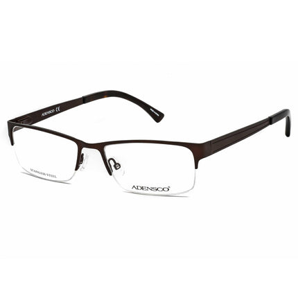 Adensco Men's Eyeglasses - Dark Brown Half Rim Rectangular Frame | AD 128 0R0Z 00 ,