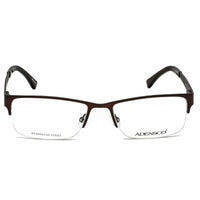 Adensco Men's Eyeglasses - Dark Brown Half Rim Rectangular Frame | AD 128 0R0Z 00 ,