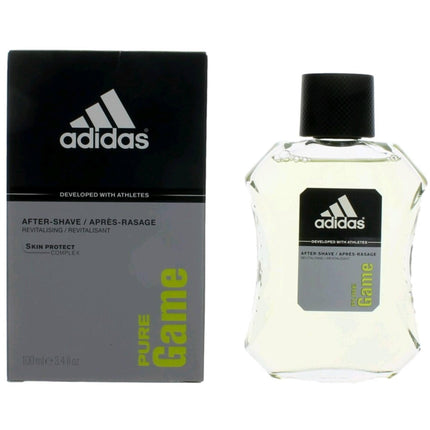 Adidas Men's After Shave - Pure Game with Woody Spicy Fragrance Authentic, 3.4 oz ,