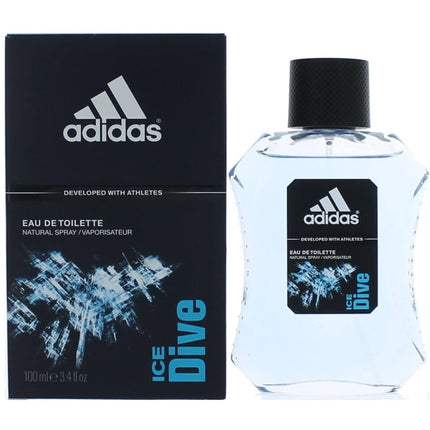 Adidas Men's Eau De Toilette - Ice Dive with Aromatic Spicy Fragrance, 3.4 oz ,