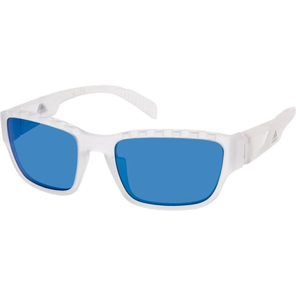 Adidas Men's Sunglasses - Crystal Rectangular Frame Blue Lens | ADIDAS SP0007 26X ,