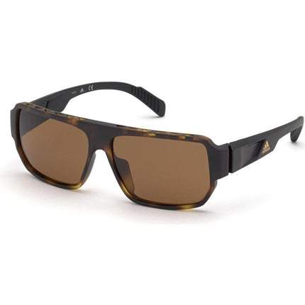 Adidas Men's Sunglasses - Dark Havana Full Rim Rectangular Frame | ADIDAS SP0038 52E ,
