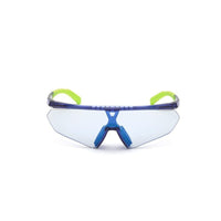 Adidas Men's Sunglasses - Matte Blue Half Rim Plastic Shield Frame | ADIDAS SP0027 91X ,
