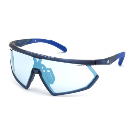 Adidas Men's Sunglasses - Matte Blue Plastic Frame Blue Lens | ADIDAS SP0001 91V ,