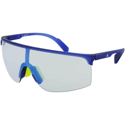 Adidas Men's Sunglasses - Matte Blue Shield Frame Mirrored Lens | ADIDAS SP0005 91X ,