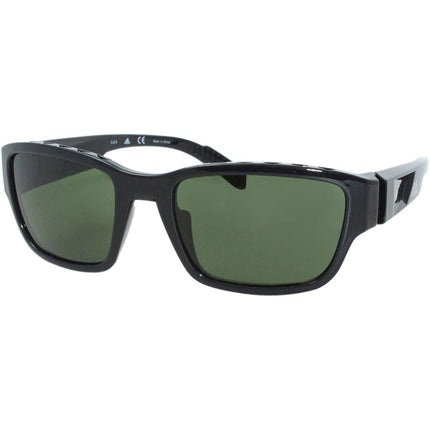 Adidas Men's Sunglasses - Shiny Black Plastic Frame Green Lens | ADIDAS SP0007 01N ,