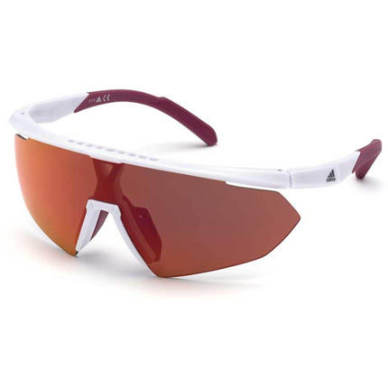 Adidas Men's Sunglasses - White Plastic Half Rim Shield Frame | ADIDAS SP0015 21L ,
