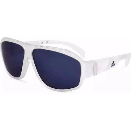 Adidas Unisex Sunglasses - Crystal Rectangular Frame Blue Lens | ADIDAS SP0025 26X ,