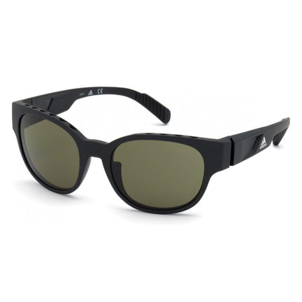 Adidas Unisex Sunglasses - Matte Black Plastic Frame Green Lens | ADIDAS SP0009 02N ,