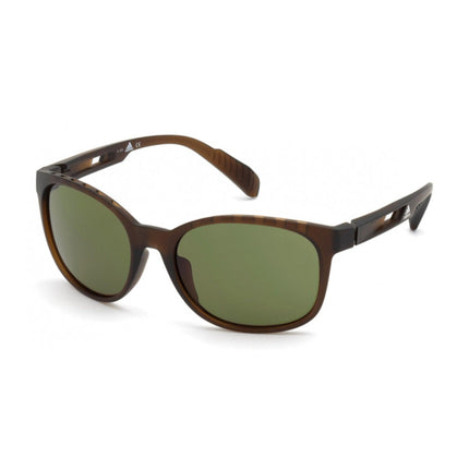 Adidas Unisex Sunglasses - Matte Dark Brown Frame Green Lens | ADIDAS SP0011 49N ,