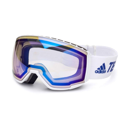 Adidas Unisex Sunglasses - White Full Rim Frame Blue Mirror Lens | ADIDAS SP0039 21X ,