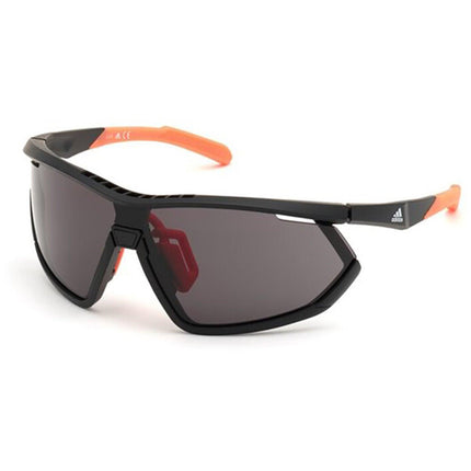 Adidas Women's Sunglasses - Matte Black Shield Frame Smoke Lens | ADIDAS SP0002 02A ,