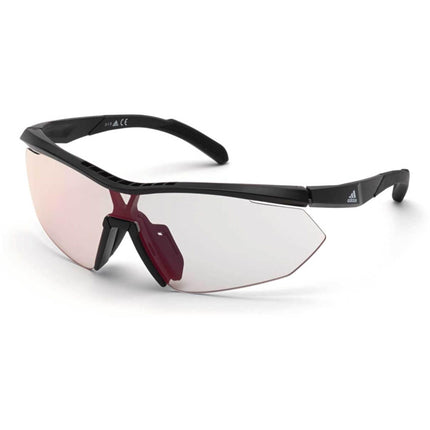 Adidas Women's Sunglasses - Shiny Black Plastic Half Rim Frame | ADIDAS SP0016 01C ,