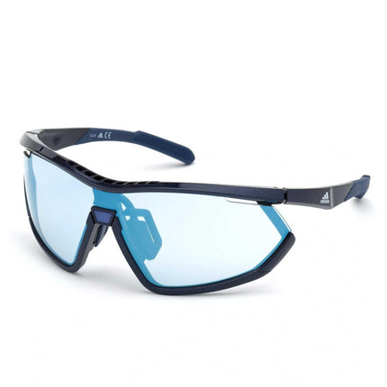 Adidas Women's Sunglasses - Shiny Blue Plastic Full Rim Frame | ADIDAS SP0002 92X ,