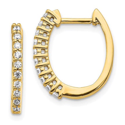 14k Diamond Hinged Hoop Earrings ,