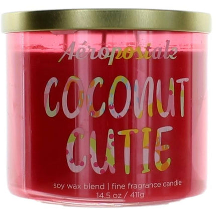 Aeropostale Candle Coconut Cutie - Soy Wax Blend 3 Wick Fine Fragranced, 14.5 oz ,