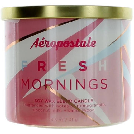 Aeropostale Candle Fresh Mornings - Soy Wax Blend 3 Wick Fine Fragranced, 14.5 oz ,