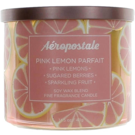 Aeropostale Candle Pink Lemon Parfait - Soy Wax Blend 3 Wick Scented, 14.5 oz ,