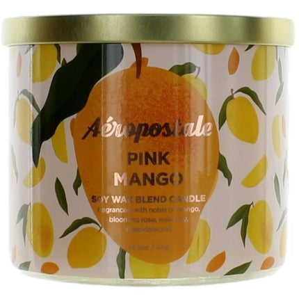Aeropostale Candle Pink Mango - Soy Wax Blend 3 Wick Fine Fragranced, 14.5 oz ,