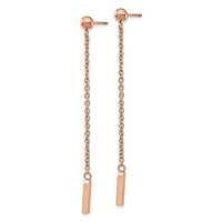 Stainless Steel Polished Rose IP-plated Post Dangle Earrings ,