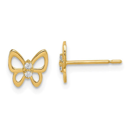 Madi K Kid's 14k Butterfly CZ Stud Earrings ,