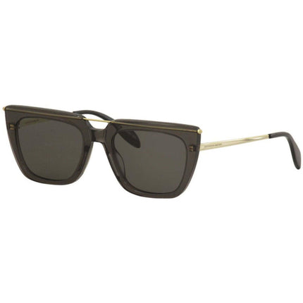 Alexander Mcqueen Unisex Sunglasses - Grey Gold Frame | ALEXANDER MCQUEEN AM0169S 001 ,