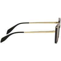 Alexander Mcqueen Unisex Sunglasses - Grey Gold Frame | ALEXANDER MCQUEEN AM0169S 001 ,