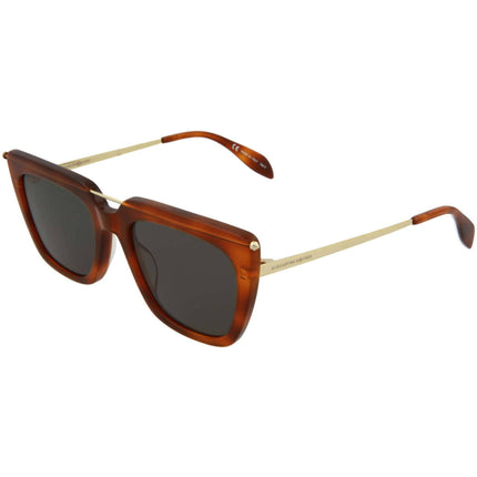 Alexander Mcqueen Unisex Sunglasses - Havana Gold | ALEXANDER MCQUEEN AM0169S 002 ,