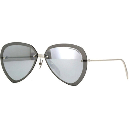 Alexander Mcqueen Unisex Sunglasses - Shiny Silver | ALEXANDER MCQUEEN AM0120SA 002 ,