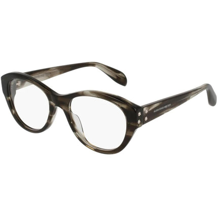 Alexander Mcqueen Women's Eyeglasses - Dk Grey Havana | ALEXANDER MCQUEEN AM0053OA 004 ,
