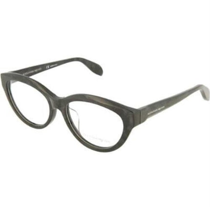 Alexander Mcqueen Women's Eyeglasses - Grey Cat Eye | ALEXANDER MCQUEEN AM0045OA 003 ,