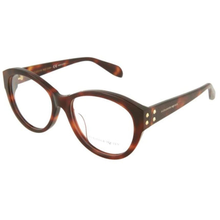 Alexander Mcqueen Women's Eyeglasses - Havana Frame | ALEXANDER MCQUEEN AM0053OA 002 ,