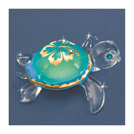 Aloha Sea Turtle Glass Figurine ,