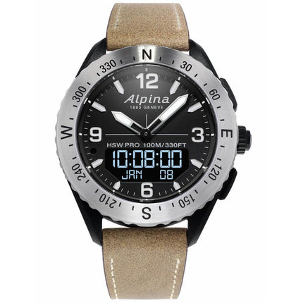 Alpina Men's Ana-Digi Watch - AlpinerX Light Brown Leather Strap | AL-283LBBW5SAQ6 ,