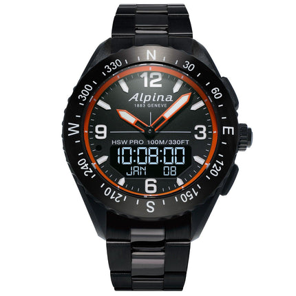 Alpina Men's Smartwatch - AlpinerX HSW Black Dial | AL-283LBO5AQ6B ,