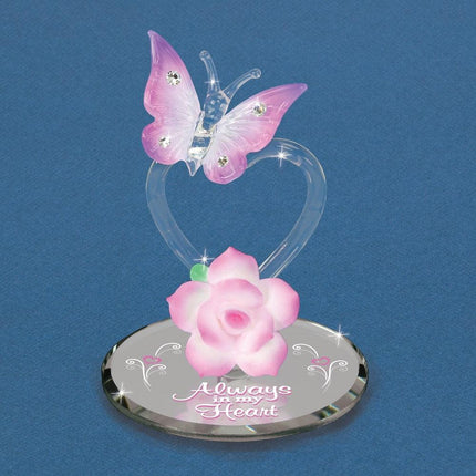 Always in my Heart Butterfly Glass Figurine ,