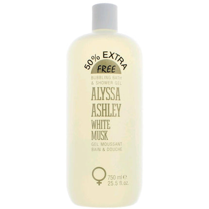 Alyssa Ashley Women's Bubbling Bath and Shower Gel - White Musk Luxurious, 25.5 oz ,