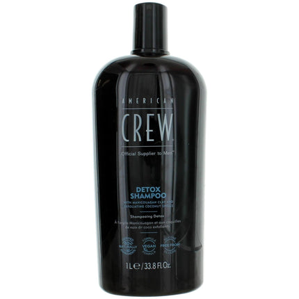 American Crew Men's Detox Shampoo - Dual Action Clarifying Authentic, 33.8 oz ,