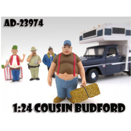 American Diorama Figure - Cousin Budford Trailer Park For 1:24 Diecast Model Cars ,