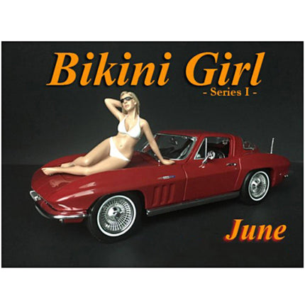 American Diorama Figure - June Bikini Calendar Girl for 1/24 Scale Models 2.5 inch ,