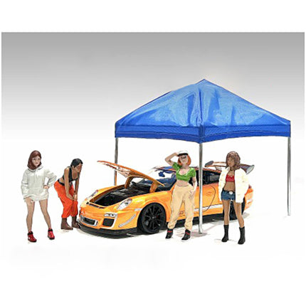 American Diorama Figure Set - Hip Hop Girls for 1/24 Scale Models, Set of 4 Piece ,