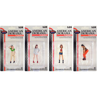 American Diorama Figure Set - Hip Hop Girls for 1/24 Scale Models, Set of 4 Piece ,