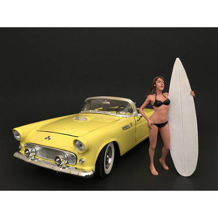 American Diorama Figure - Surfer Casey Polyresin For 1/18 Scale Models, 4 inch Tall ,
