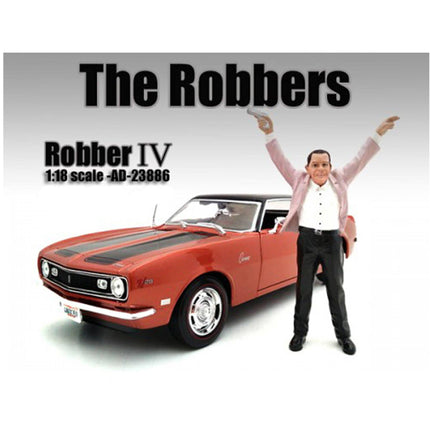 American Diorama Figure - "The Robbers" Robber IV For 1:18 Scale Models, 4 inch Tall ,